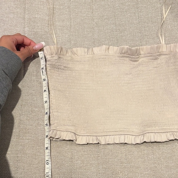 Ruffled Cream Tube Top - Picture 4 of 7